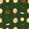 Seamless pattern from the teachers in the children`s style