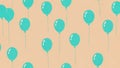 Seamless Pattern of Teal Balloons on a Peach Background Royalty Free Stock Photo