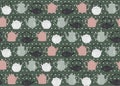 Seamless pattern teapots dots green Royalty Free Stock Photo