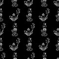 Seamless pattern of teapots and teacups isolated on black background. Chinese seamless pattern of teapots and teacups collection Royalty Free Stock Photo