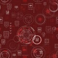 Seamless pattern. technology concept red Royalty Free Stock Photo