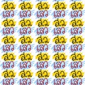 Seamless pattern of text Bad Sor Wor Thai word