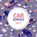 Seamless Pattern with Text for Car Repair Service