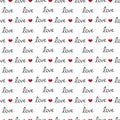 Seamless pattern text love