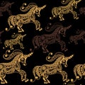 Seamless pattern with decorative unicorn 6