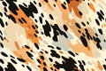seamless pattern texture with animal color of cheetah leopard skin with black orange spots on white background Royalty Free Stock Photo