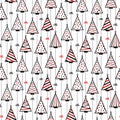 Seamless Pattern Texture Background with stylized christmas trees Royalty Free Stock Photo