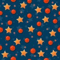 The seamless pattern on the basketball theme. Royalty Free Stock Photo