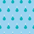 Seamless pattern texture of endless repeating medical rubber blue cute enema pears for cleaning the intestines on a Royalty Free Stock Photo