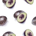 Seamless pattern texture of freshripe haas avocado Royalty Free Stock Photo