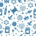 Seamless pattern, texture for the Jewish new year. Rosh Hashanah, Shana Tova background wallpaper. Vector illustration Royalty Free Stock Photo