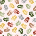 texture of leaves of hawthorn red, gray, yellow, green and salmon flowers on a light background Royalty Free Stock Photo