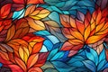 seamless pattern with texture of multicolored flowers on the stained glass windows Royalty Free Stock Photo