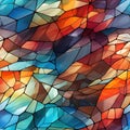 seamless pattern with the texture of a multicolored stained glass window on rainbow background Royalty Free Stock Photo