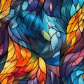 seamless pattern with texture ornament of a stained glass window on multicolored rainbow background Royalty Free Stock Photo