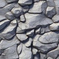 Seamless pattern of texture of rock, cracked gray stone, repetition background. Generative AI Royalty Free Stock Photo