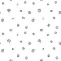 Seamless pattern texture of simple elements spirals helixes on white background. For greeting cards, wrapping paper, birthday,