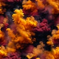 Seamless pattern with texture of yellow, orange, red smoke, fog, clouds Royalty Free Stock Photo