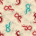 Seamless pattern with textured curles