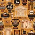 seamless pattern on the theme of Ancient Greece Royalty Free Stock Photo