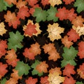 seamless pattern_2_on the theme of autumn, maple leaves in different colors