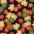 seamless pattern_4_on the theme of autumn, maple leaves in different colors