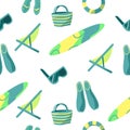 Seamless pattern on the theme of diving and surfing Royalty Free Stock Photo