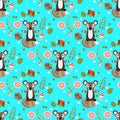 Seamless pattern on the theme of the forest. Vector illustration