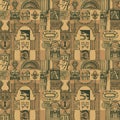 seamless pattern on theme of medieval architecture and art