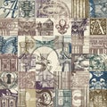 Seamless pattern on the theme of old architecture