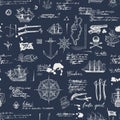 Seamless pattern on the theme of pirate adventures Royalty Free Stock Photo