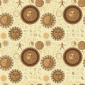 Seamless pattern on the theme of zodiac and horoscopes Royalty Free Stock Photo
