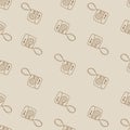 Seamless pattern with thin outline polaroid on vintage and retro background. hand drawn vector. doodle camera. modern scribble for