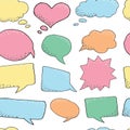 Seamless pattern. Thought frame. Speech bubble. Dream cloud. Talk balloon. Quote box.
