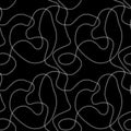 Seamless pattern with threads stitching on black background