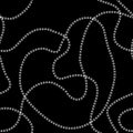 Seamless pattern with threads stitching on black background