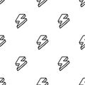Seamless pattern with thunderbolts in comic style Royalty Free Stock Photo
