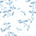 Seamless Pattern with Thyme Leaves and Twigs