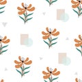 Seamless pattern with tiger orchid Royalty Free Stock Photo