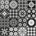 Seamless pattern of tiles. Decorative design elements