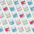 Seamless pattern with tin cans in pop art, retro style