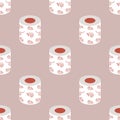 Seamless pattern of toilet paper rolls. Seamless pattern in cartoon style. Vector illustration Royalty Free Stock Photo