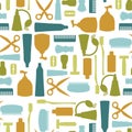 Seamless pattern with toiletries