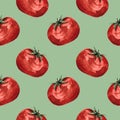 Seamless pattern, tomatoes , watercolor, modern design Royalty Free Stock Photo