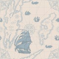 Seamless pattern on topic of travel and pirates Royalty Free Stock Photo