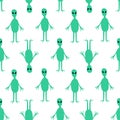 Seamless pattern on the topic of ufology with aliens.