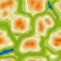 Seamless pattern topographic contour map. Landscape geodesy topography map. Background with contour landscape. Royalty Free Stock Photo