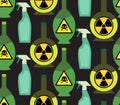 Seamless pattern with toxic chemicals in the bottles