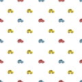 Seamless Pattern with Toy Cars. Multicolored toy cars. Background with Red, Blue, Yellow Toy Cars Royalty Free Stock Photo