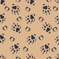 Seamless pattern with traces of paws of animals and hearts. Design for wallpaper